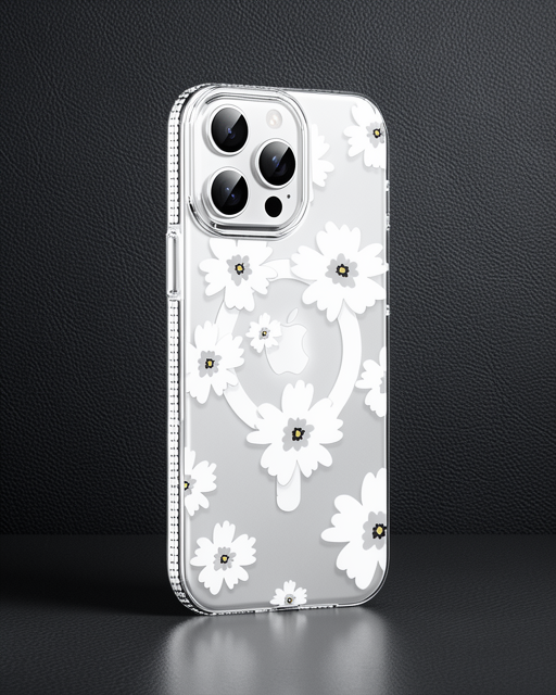 Joko Apple İphone 15 Pro Floral Magsafe Kapak - Beyaz