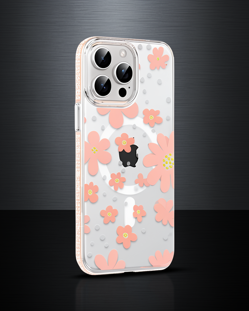 Joko Apple İphone 15 Pro Floral Magsafe Kapak - Pembe