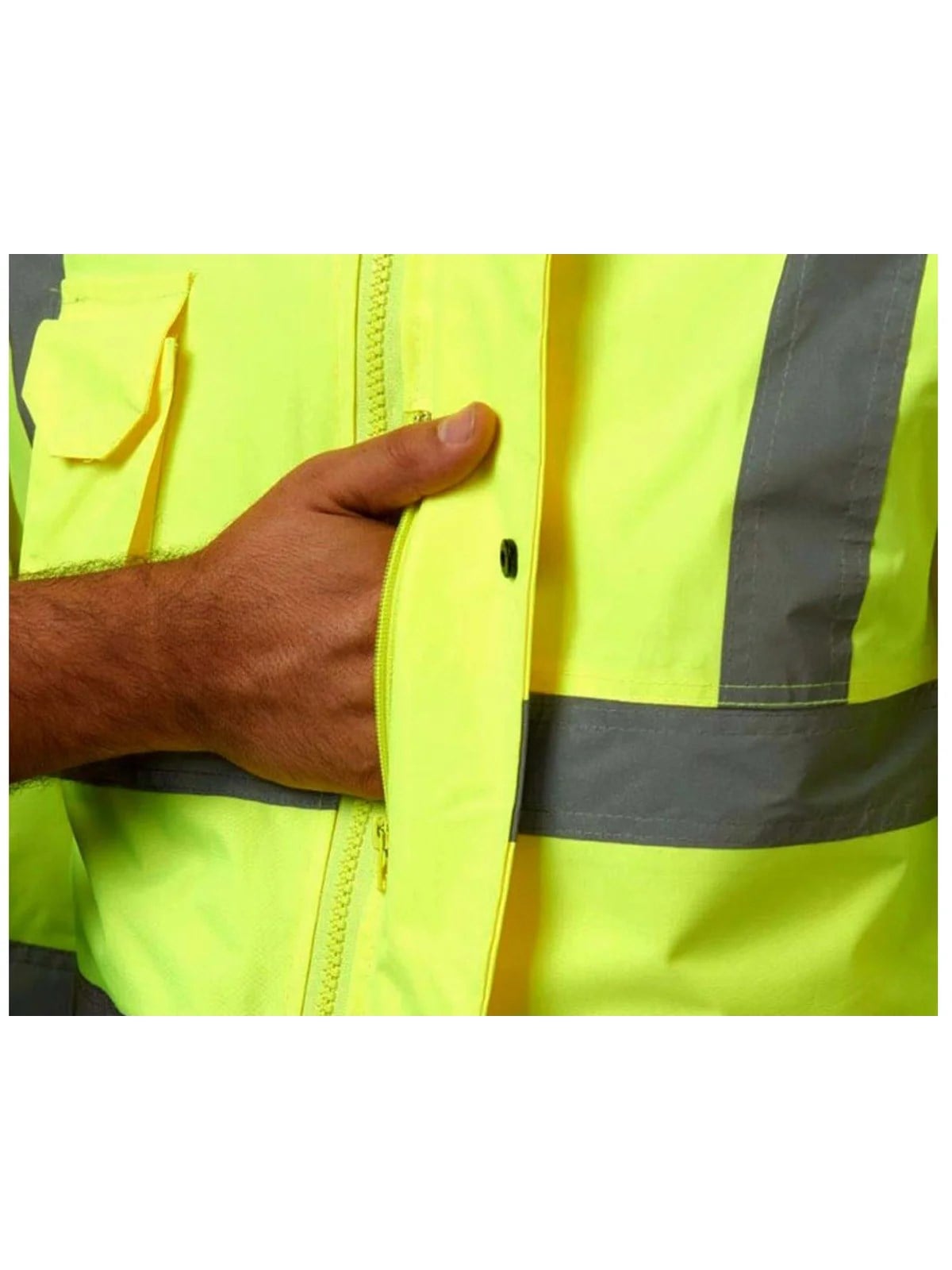 JUNIOR JN1003 Fosforlu Oxford 5+1 İçi Çıkmalı Parka Sarı Lacivert XXXL beden