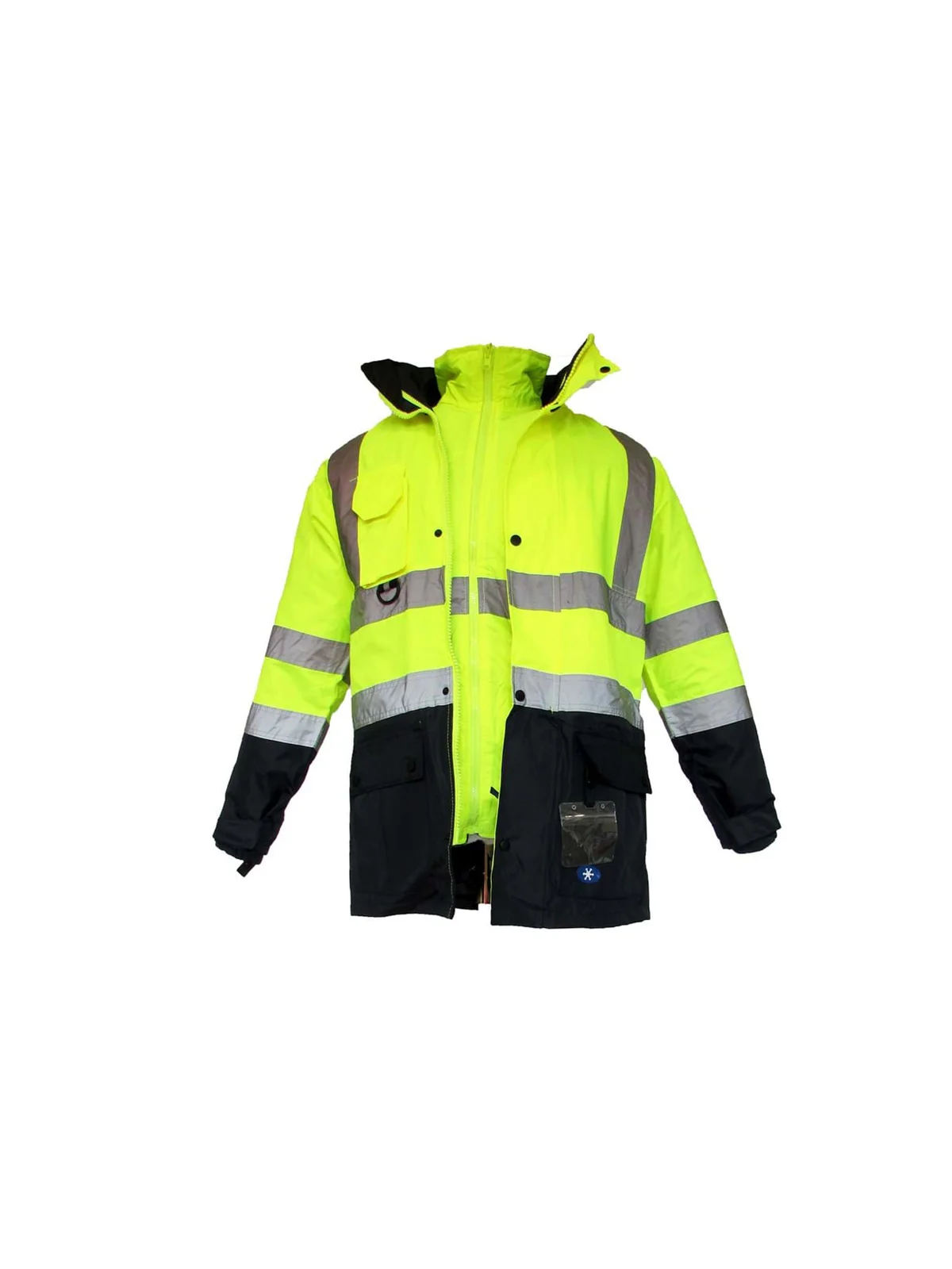 JUNIOR JN1003 Fosforlu Oxford 5+1 İçi Çıkmalı Parka Sarı Lacivert XXXL beden