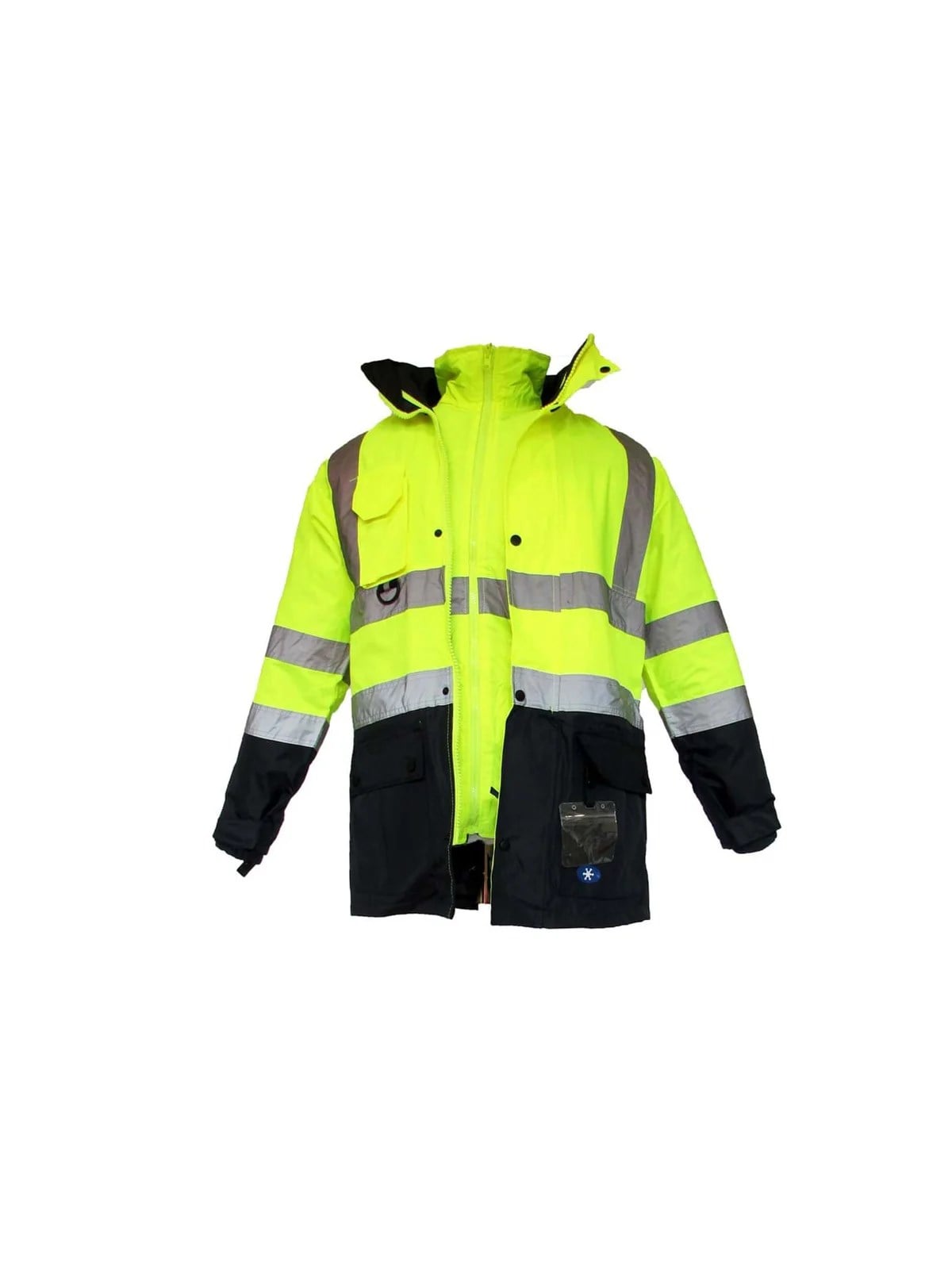 JUNIOR JN1003 Fosforlu Oxford 5+1 İçi Çıkmalı Parka Sarı Lacivert M beden