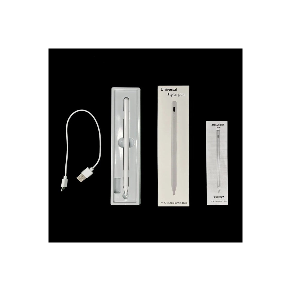 K2260 IOS ve Android Uyumlu Universal Dokunmatik Stylus Kalem - Beyaz