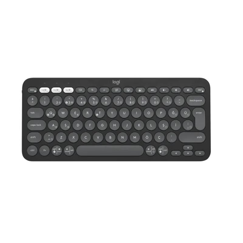 K380S PEBBLE KEYS 2 ÇOKLU CİHAZ ÖZELLİKLİ BLUETOOTH TÜRKÇE Q KLAVYE GRİ 920-011859