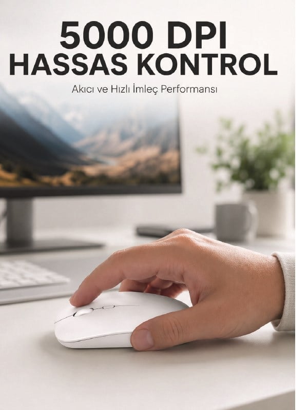 Kablosuz Bluetooth Oyuncu Mouse Sessiz Tıklama Ergonomik Wireless Fare