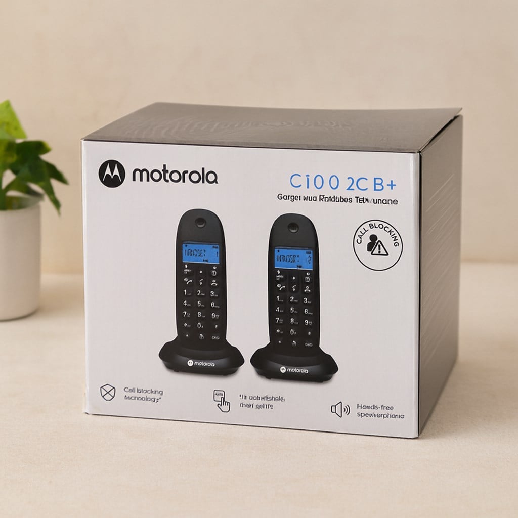 Kablosuz Dijital 2li Telefon Seti - Arayan No Görme, 50 Hafıza (Siyah)