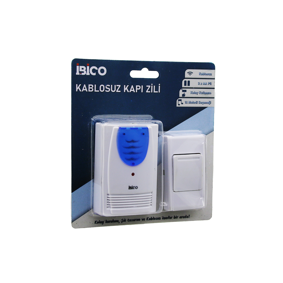 Kablosuz Pilli Kapı Zili (16 Melodi, 50 m)