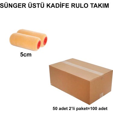 Kadife sünger rulo, 5 cm (2'li), 100 adet