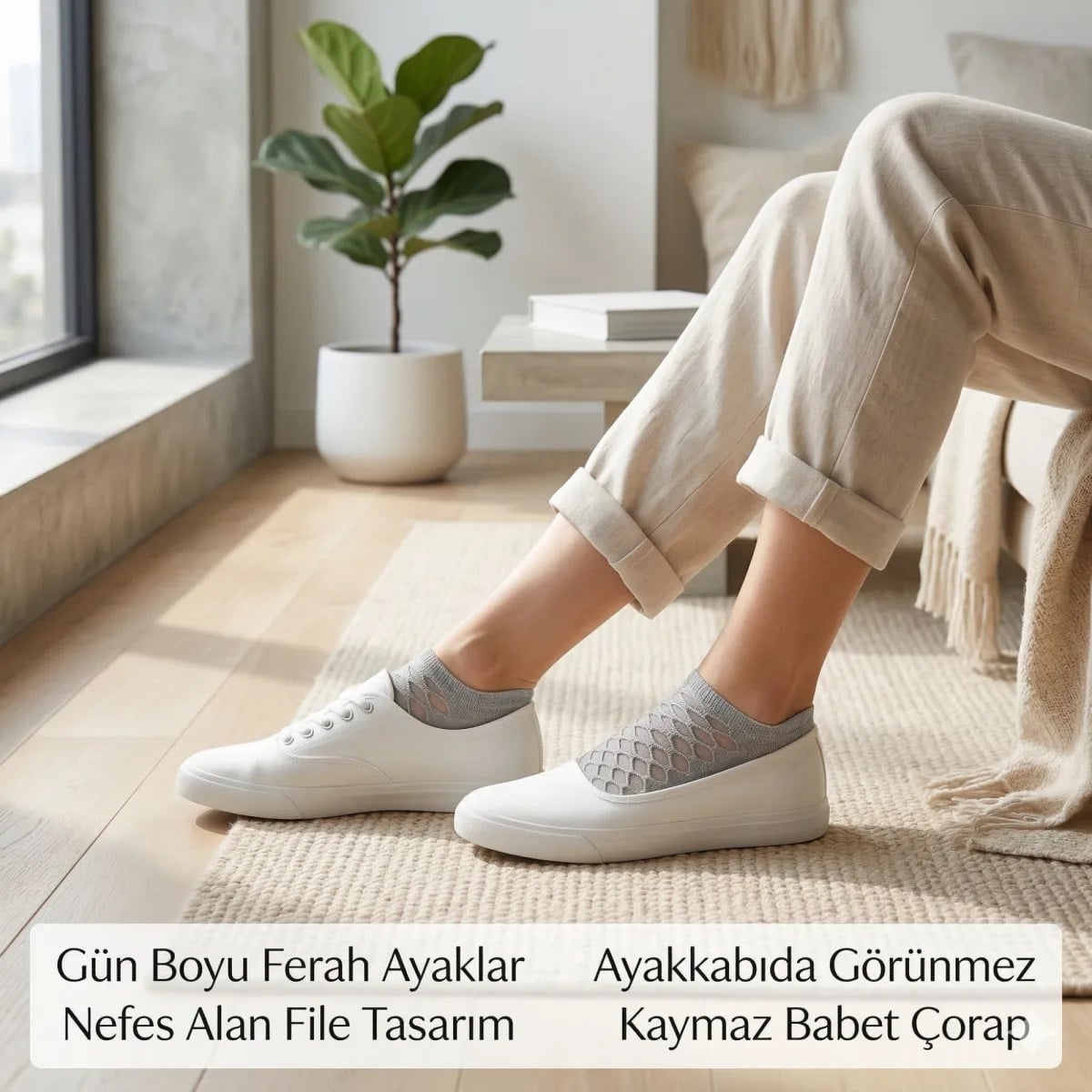 Kadın Fileli Babet Çorap 5'li Set - Nefes Alan, Görünmez, Esnek ve İnce Yazlık Çorap