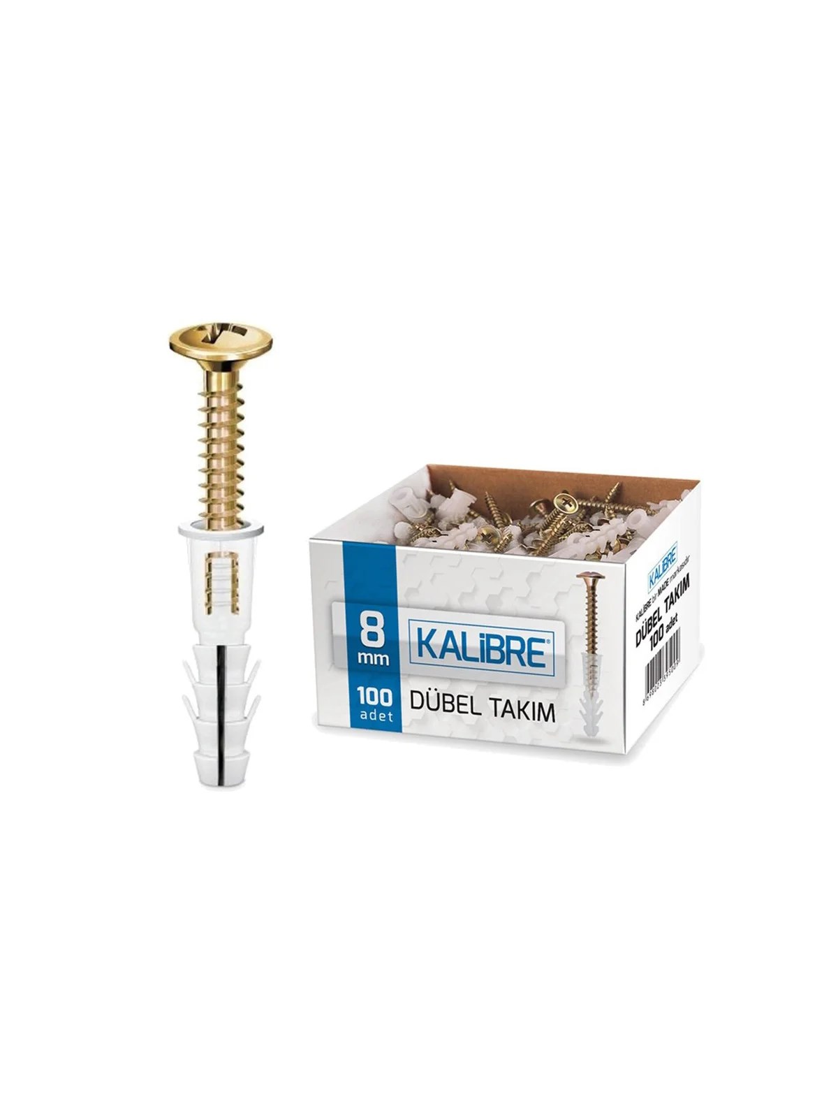 Kalibre Alçıpan Dübel Takım Pul Başlı 8mm 10lü paket