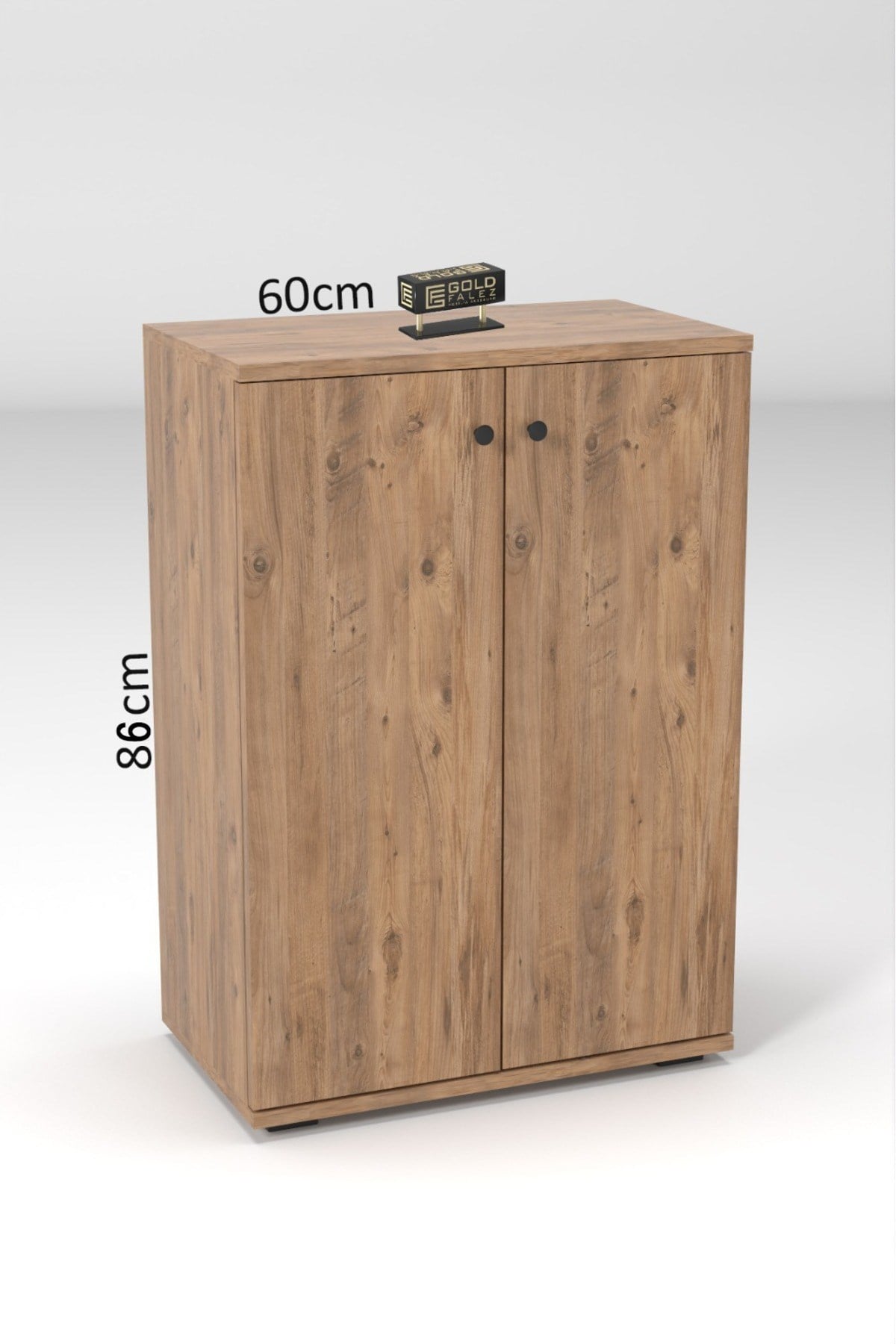Kapaklı Ayakkabılık Ceviz Beyaz 86 cm