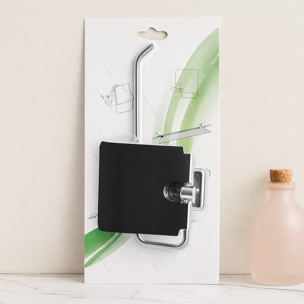 Kapaklı Metal Banyo Kağıt Havluluk (Yapışkanlı Montaj)