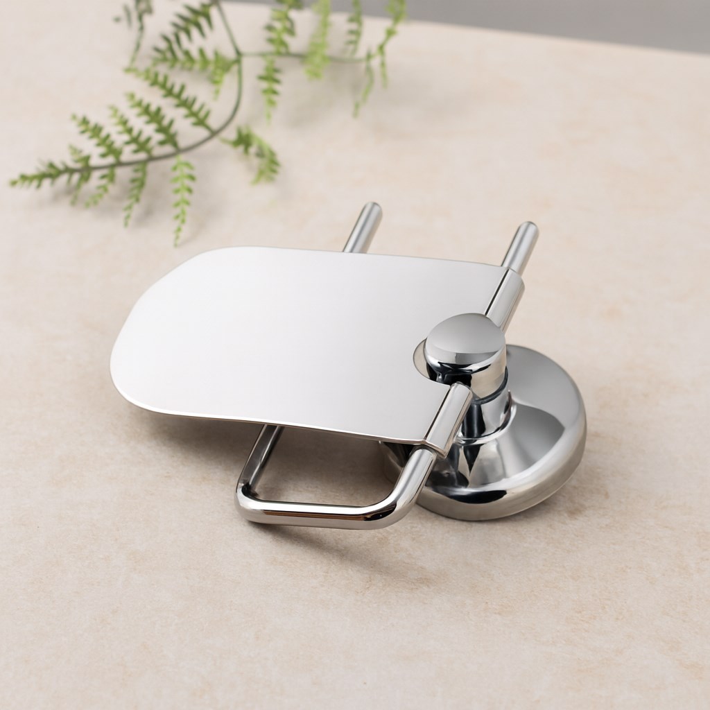 Kapaklı Metal WC Kağıtlık (Vidalı Montaj)