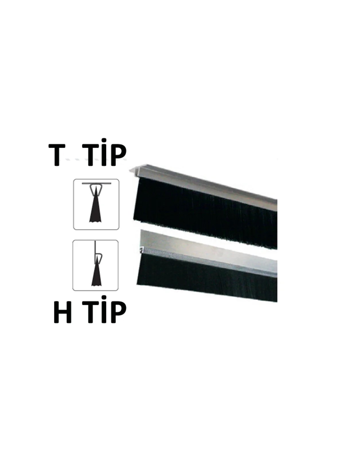 Kapı Altı Fırçası Alüminyum 100 cm T Tip