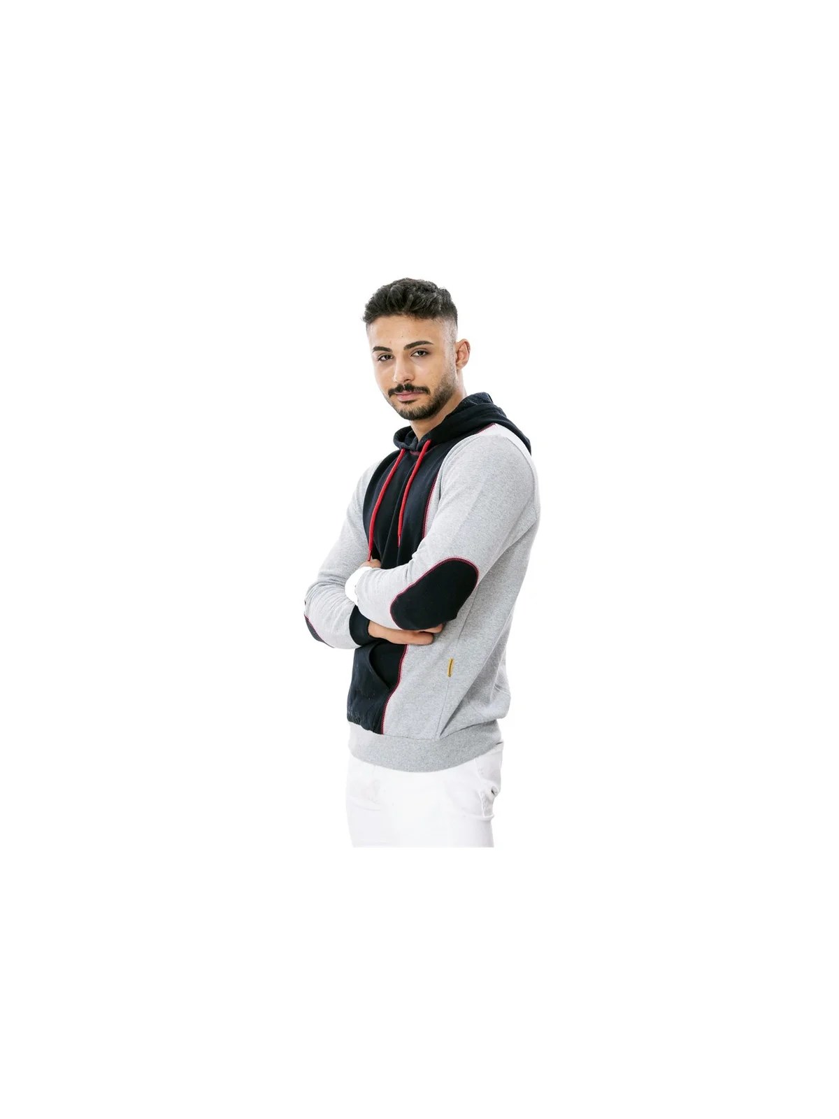 Kapşonlu Cepli Sweat Gri L