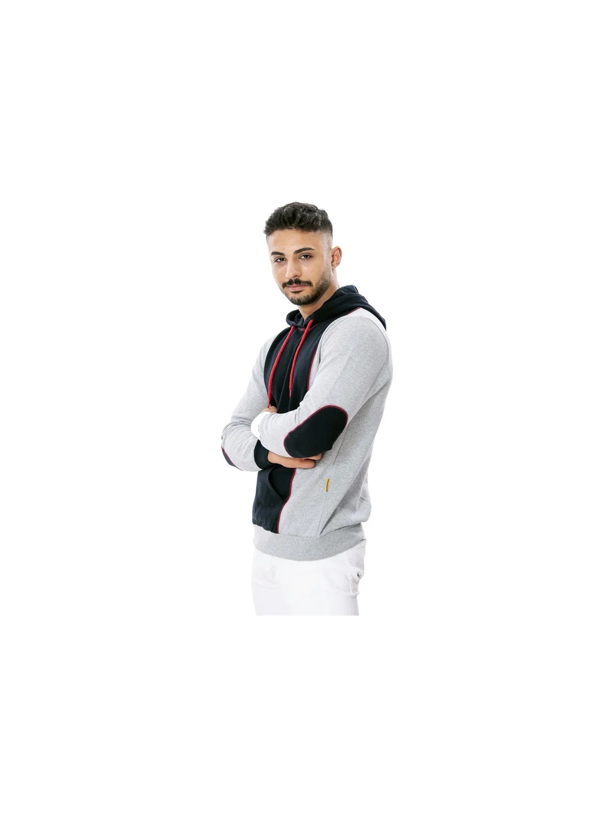Kapşonlu Cepli Sweat Gri L