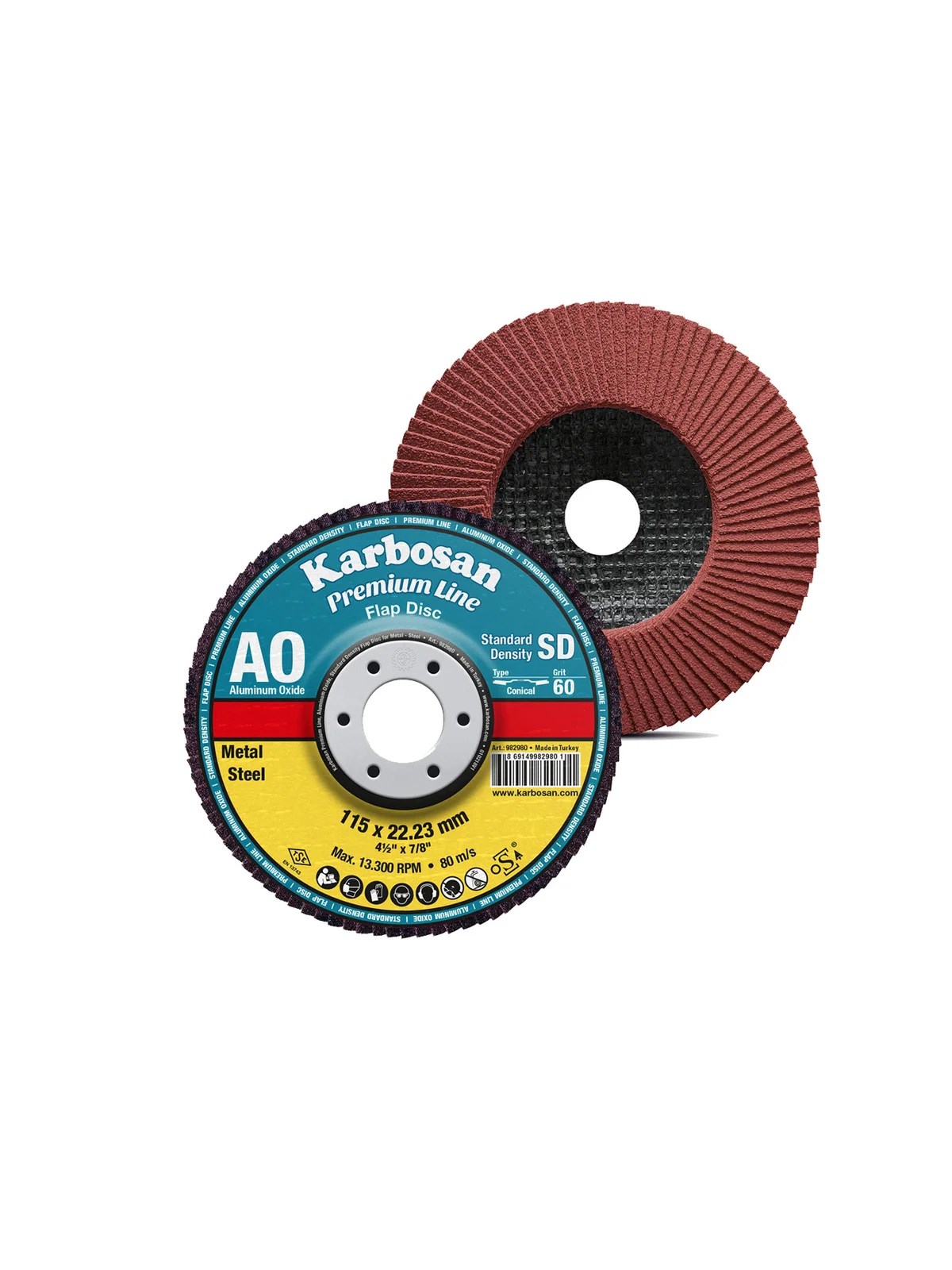 KARBOSAN 115mm AO Flap Disk 60 Kum