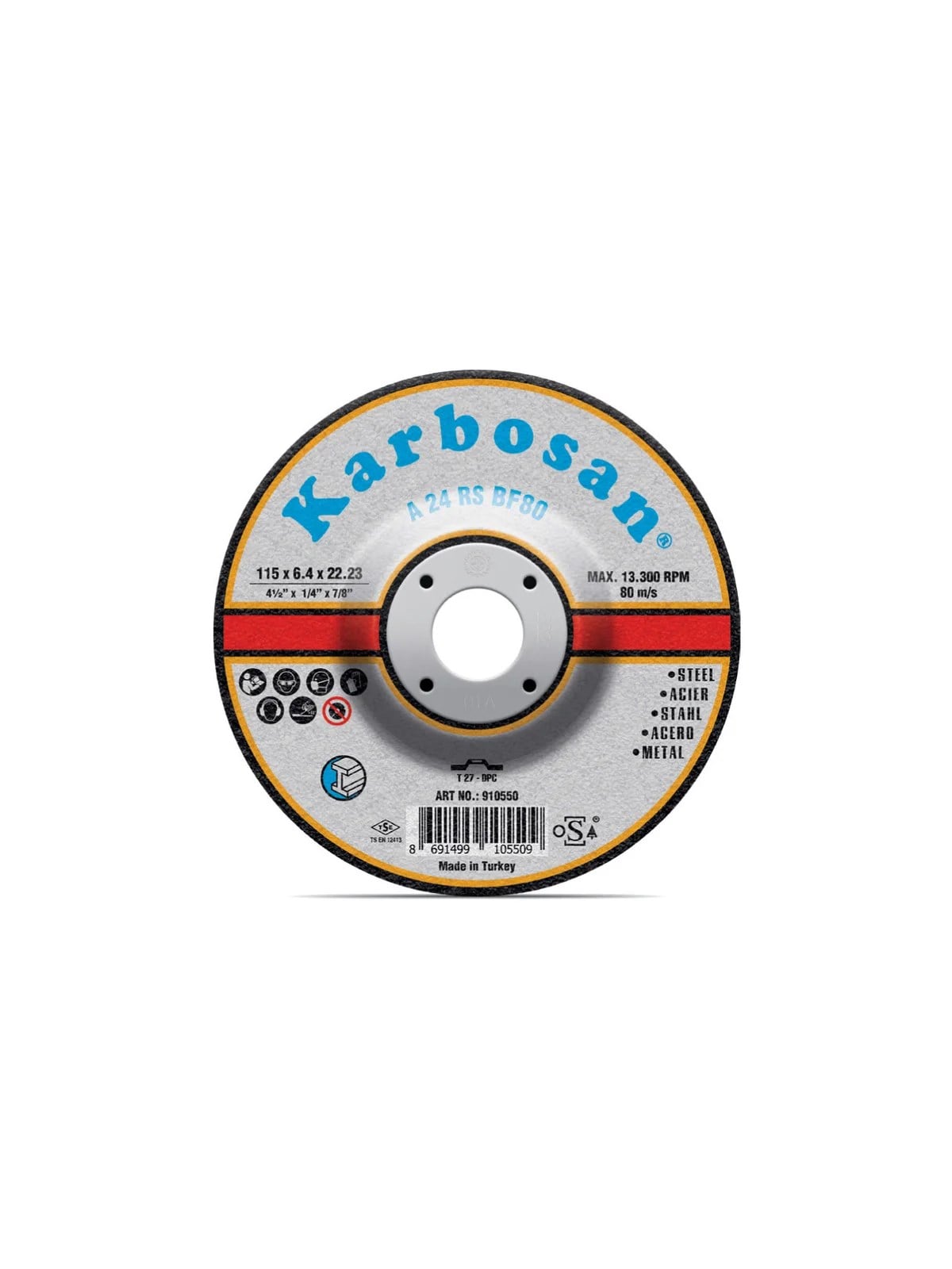KARBOSAN 115x6.4x22 Metal Taşlama Taşı NK