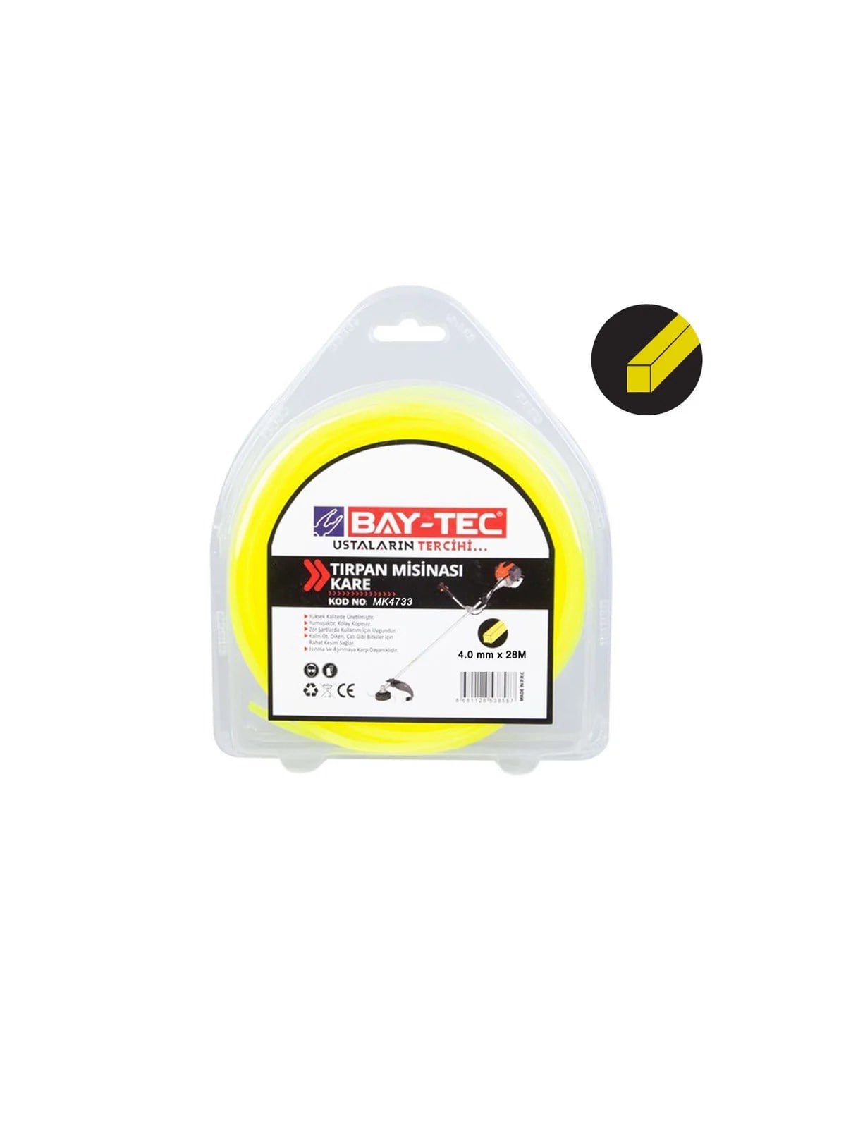 Kare Tırpan Misinası 4 mm x 29 mt MK4733