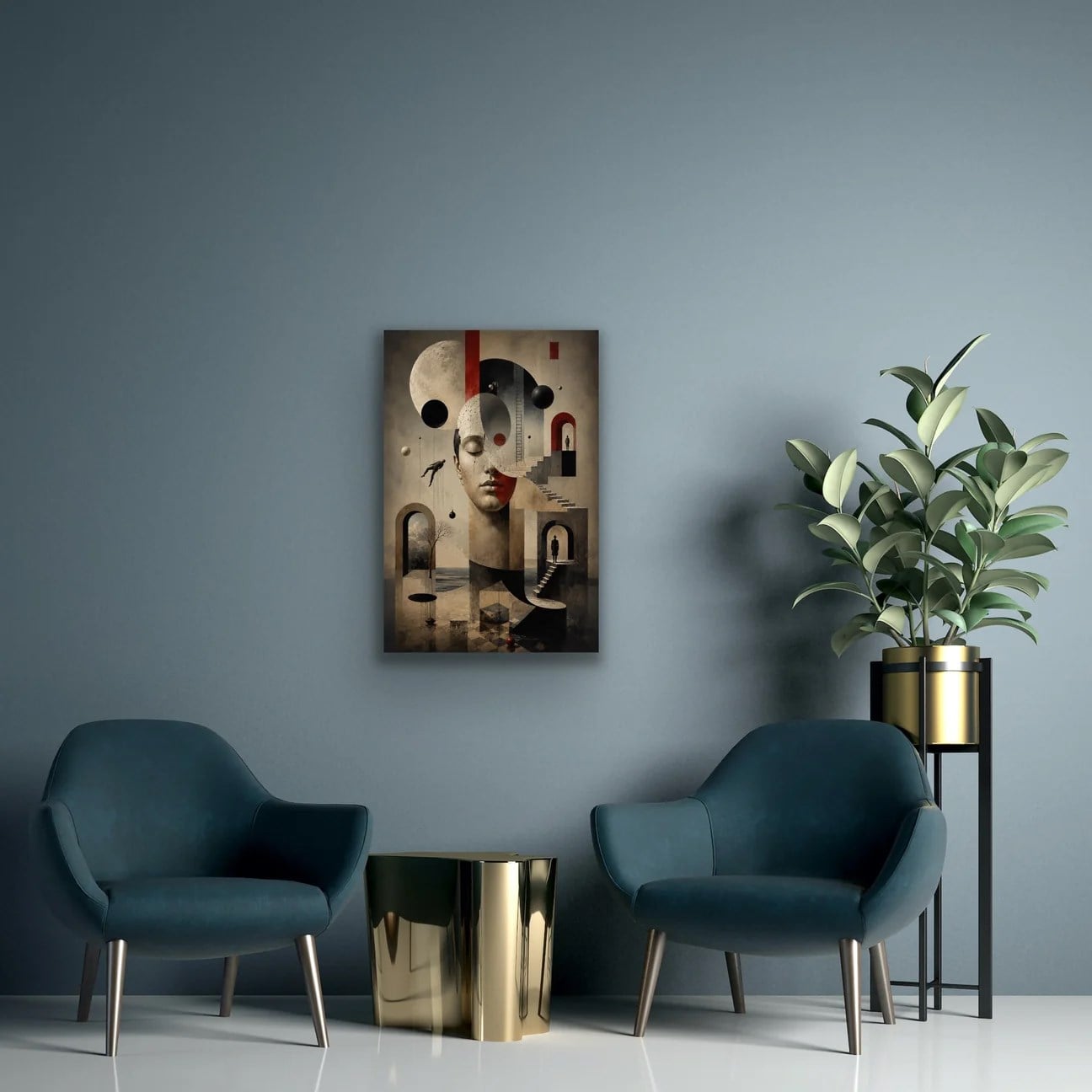Karışık Rüyalar Soyut Kanvas Tablo 60X90 CM