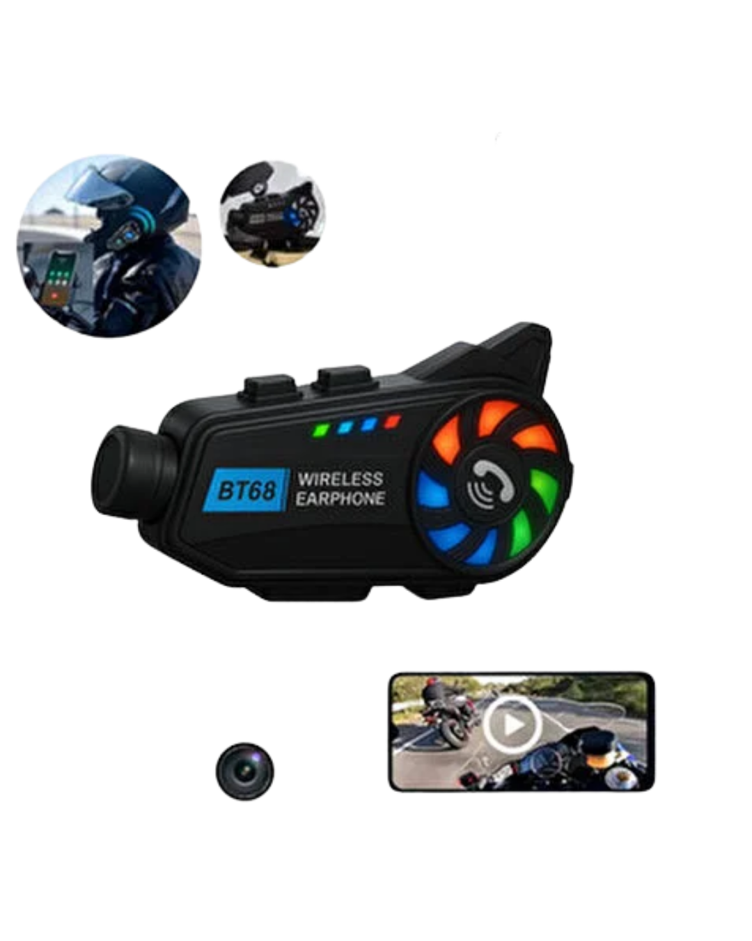 Kask Üstü Kamera Bluetooth Müzik ve Çağrı Özellikli Geniş Açılı Lens
