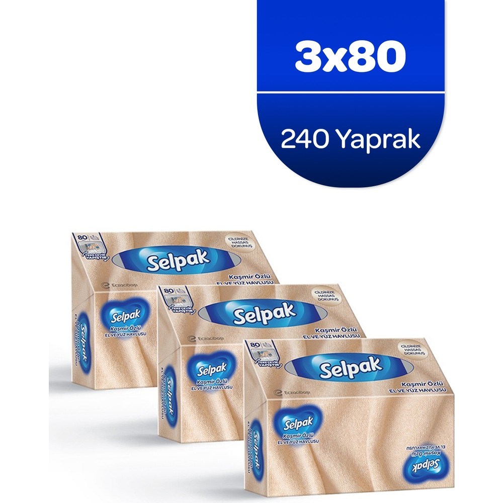 Kaşmir Özlü El ve Yüz Havlusu 3'lü 240 Adet Ultra Emici