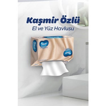 Kaşmir Özlü El ve Yüz Havlusu 80 Yaprak Kutulu