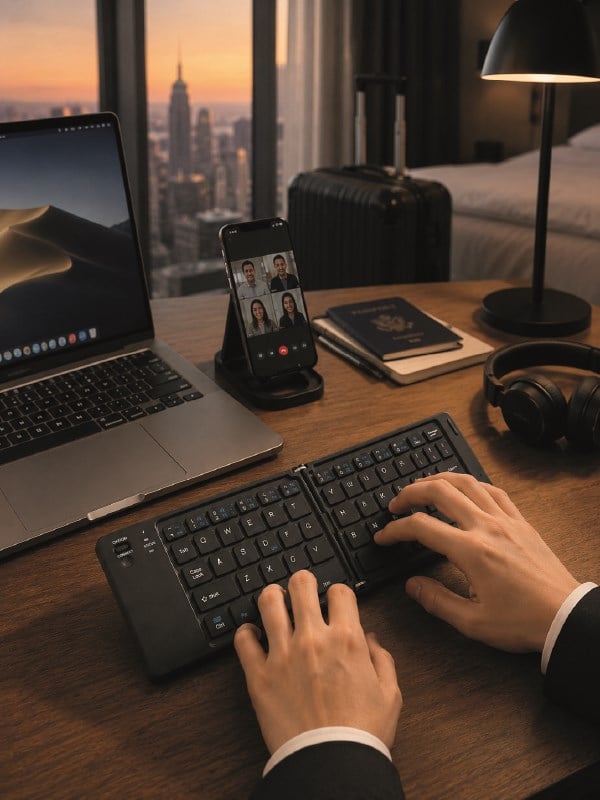 Katlanır Bluetooth Klavye Telefon Tablet Laptop Uyumlu Kablosuz Klavye