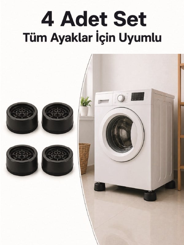 Kaymaz Tabanlı 4 Adet Makine Ayak Yükseltici