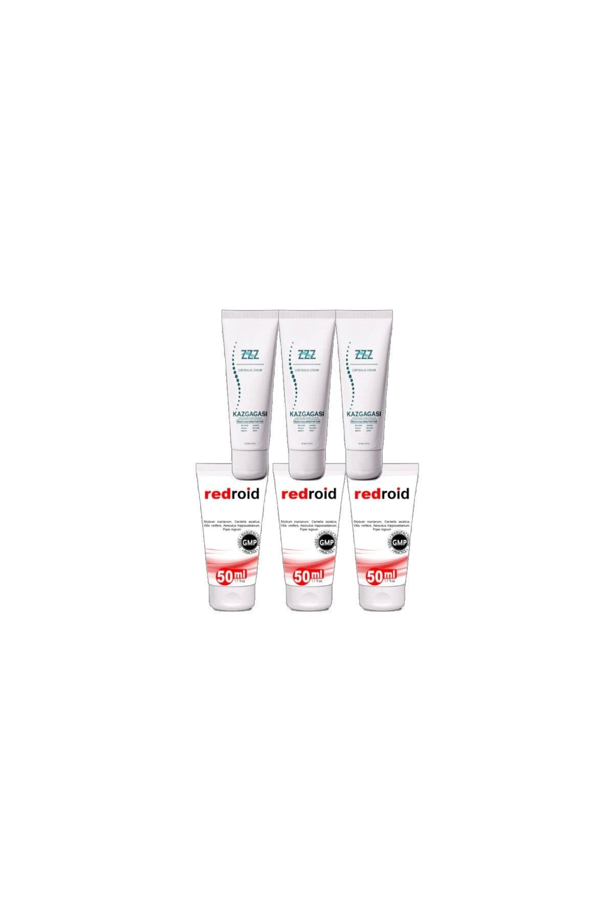 Kaz Gagası Kremi 3x100 ml Rahatlatıcı +Redroid Rahatlatıcı  Krem 3x50 ml