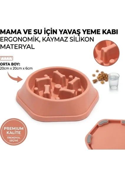 Kedi Köpek Yavaş Besleyici Mama Kabı - Anti-Boğulma & Sağlıklı Beslenme - SOMON