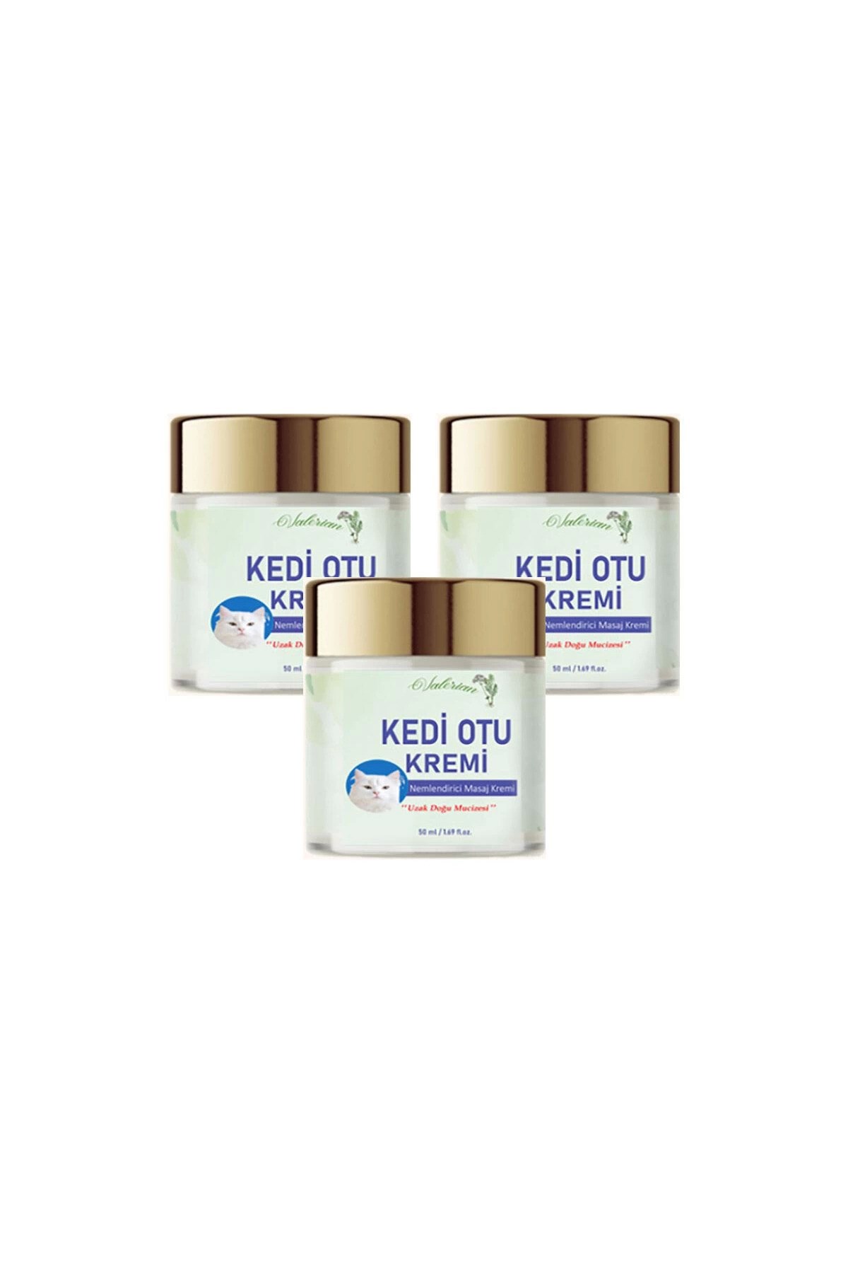 Kedi Otu Kremi 50 ml 3 Adet Kafur Ağacı Yağı İçerikli Rahatlatıcı Krem