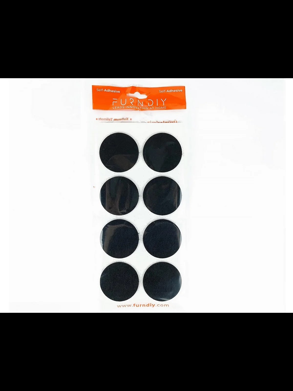 Kendinden Yapışkanlı Keçe Ped Kare Siyah 50mm 8 Parça