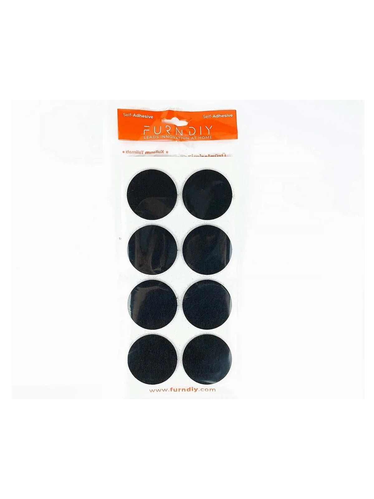 Kendinden Yapışkanlı Keçe Ped Kare Siyah 50mm 8 Parça