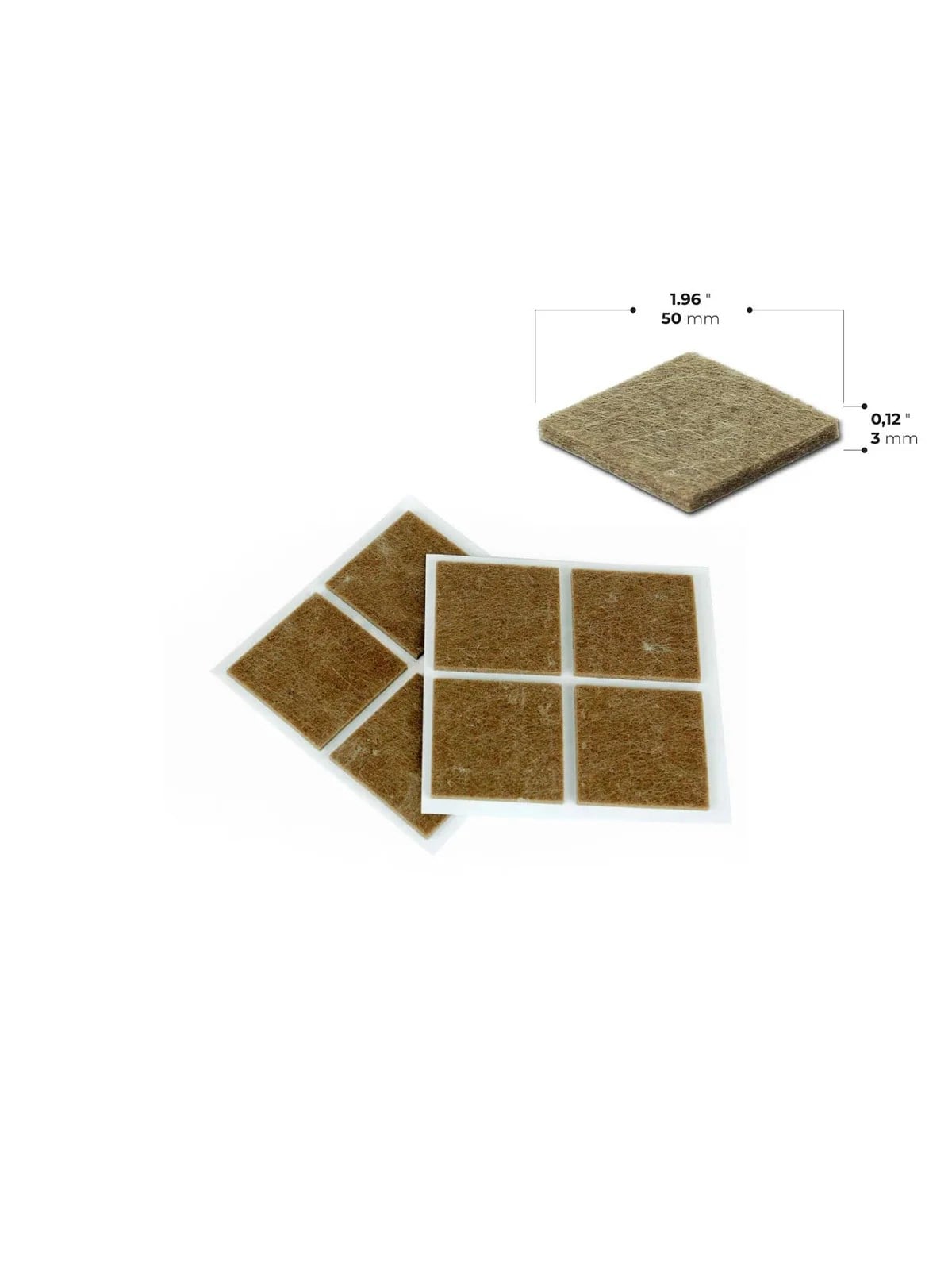 Kendinden Yapışkanlı Keçe Ped Yuvarlak Kahverengi 50mm 8 Parça