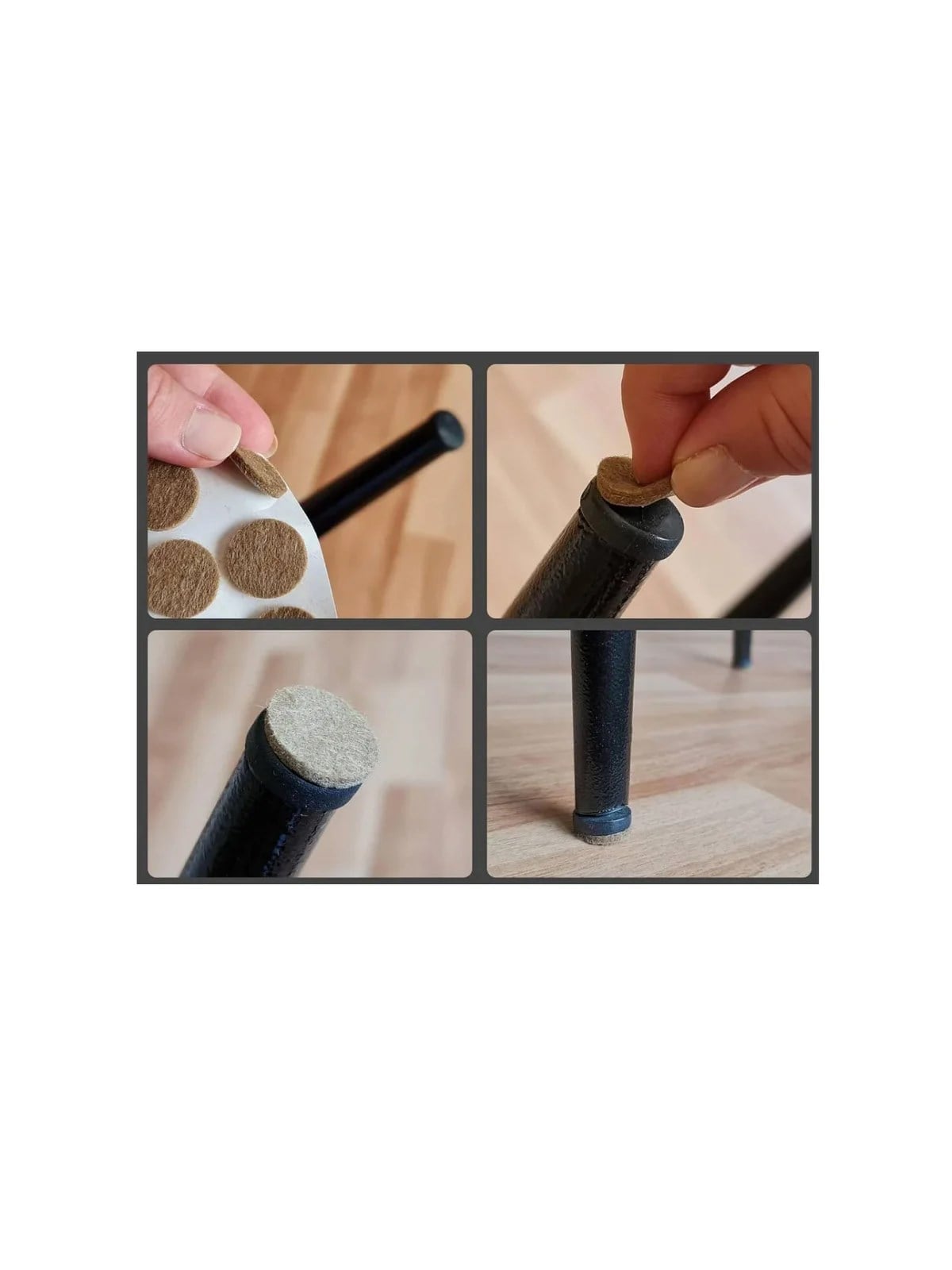 Kendinden Yapışkanlı Keçe Ped Yuvarlak Kahverengi 24mm 32 Parça