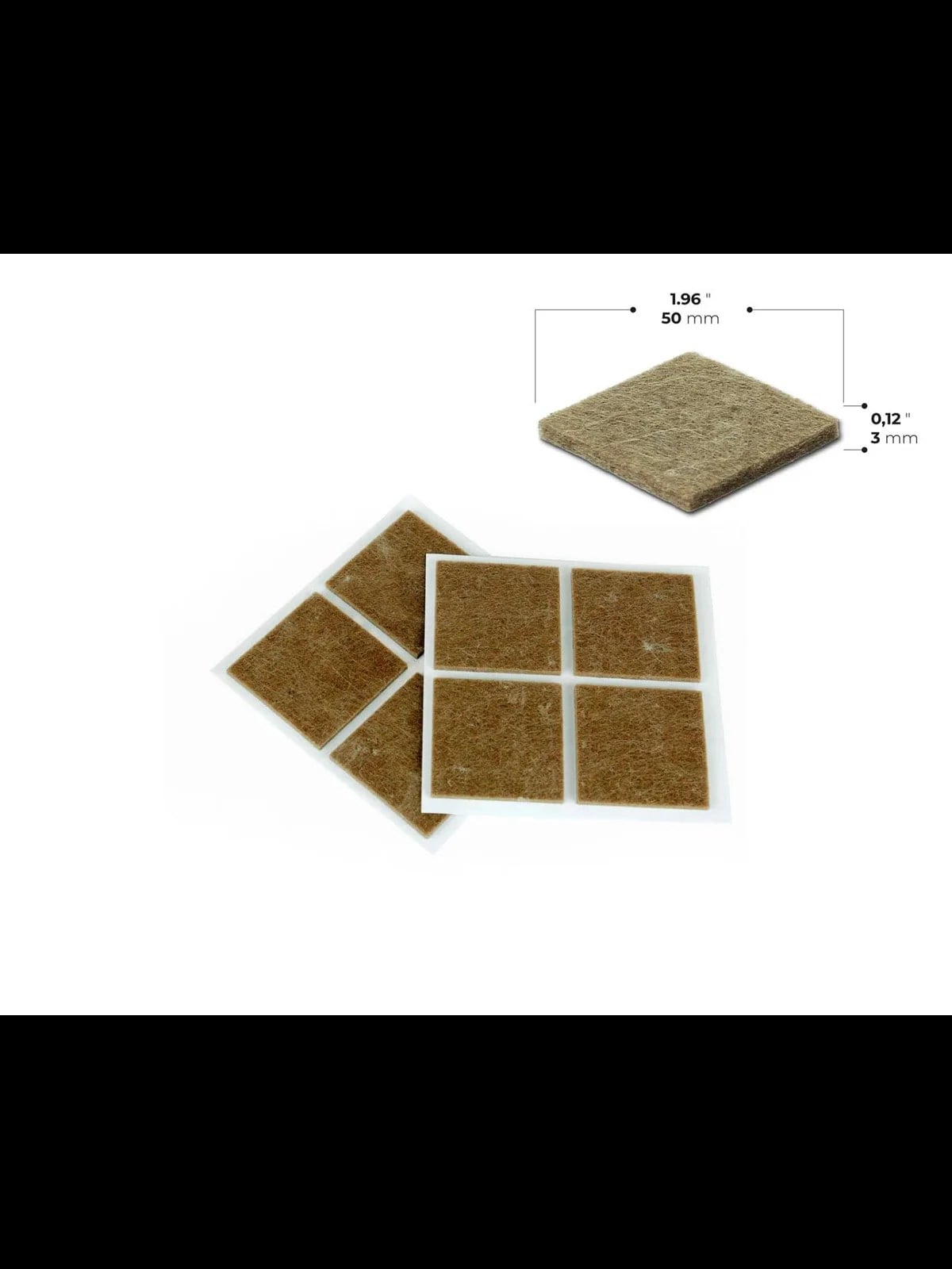 Kendinden Yapışkanlı Keçe Ped Yuvarlak Kahverengi 50mm 8 Parça