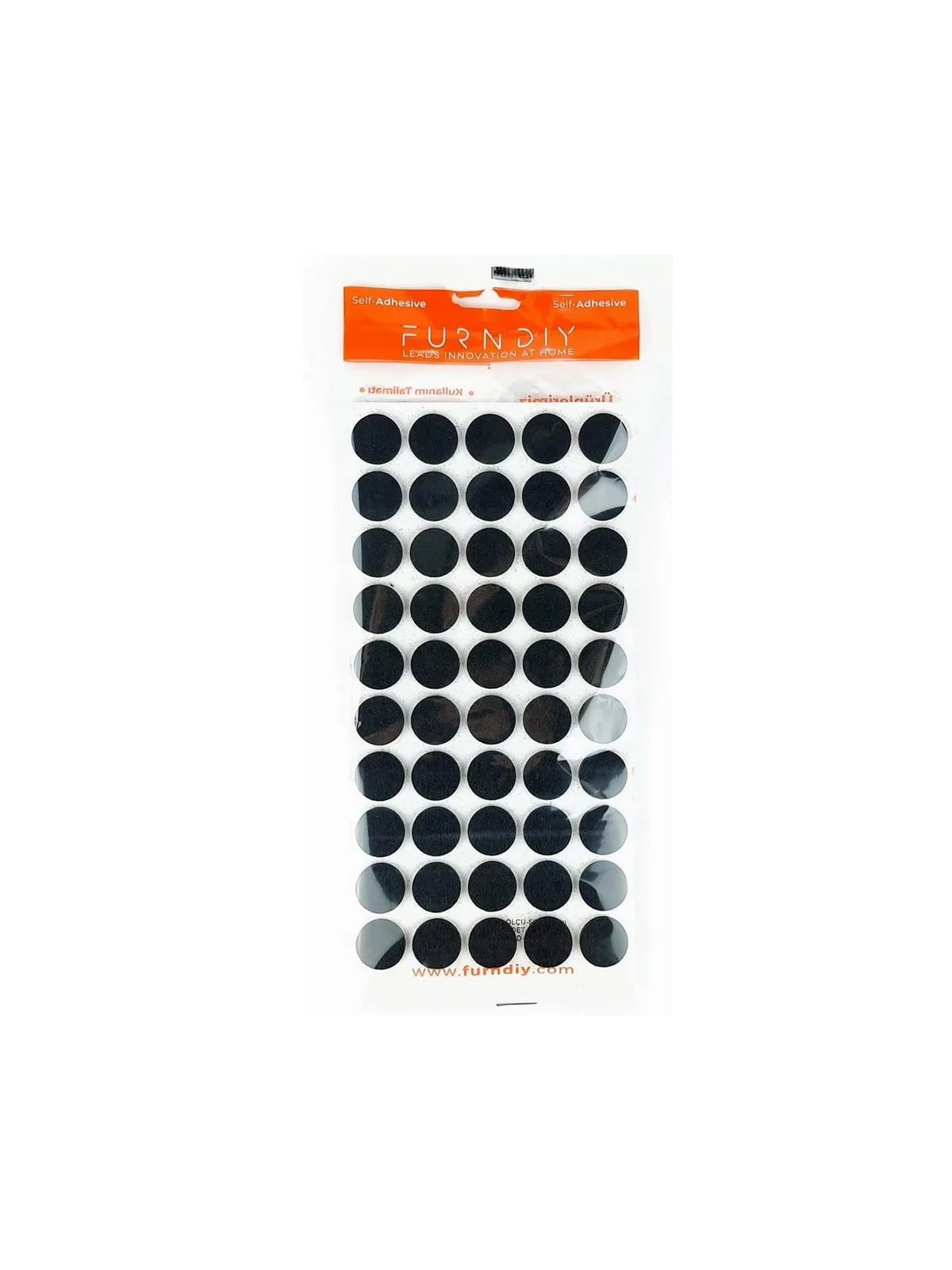 Kendinden Yapışkanlı Keçe Ped Yuvarlak Siyah 20mm 50 Parça