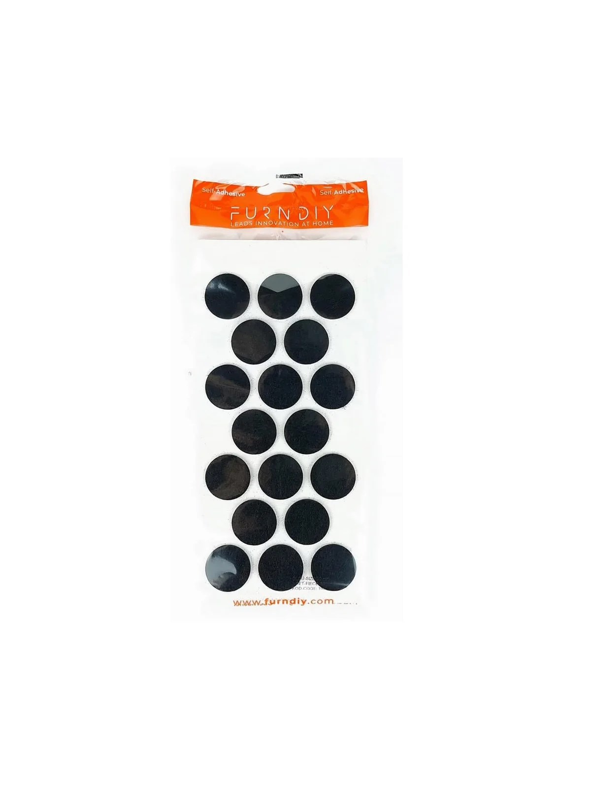Kendinden Yapışkanlı Keçe Ped Yuvarlak Siyah 30mm 18 Parça