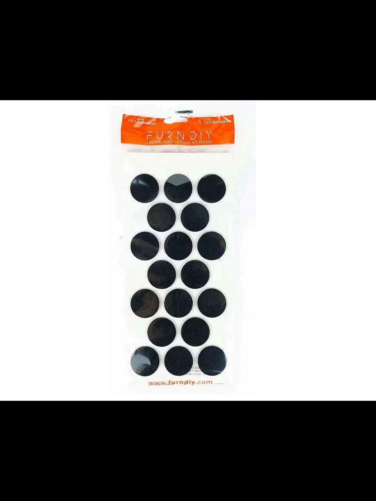 Kendinden Yapışkanlı Keçe Ped Yuvarlak Siyah 30mm 18 Parça