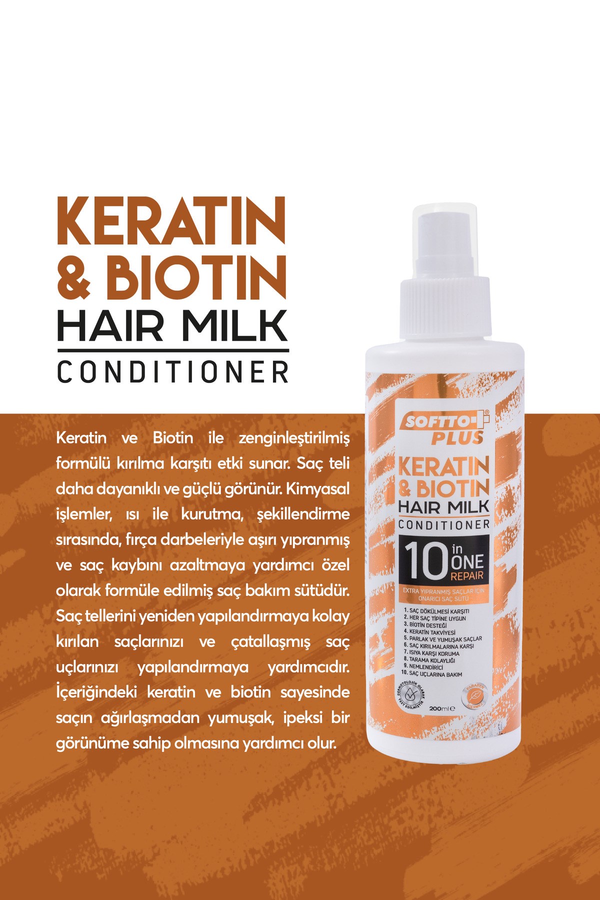 KERATİN-BIOTIN HAIR MILK(SAÇ SÜTÜ) 200 ML