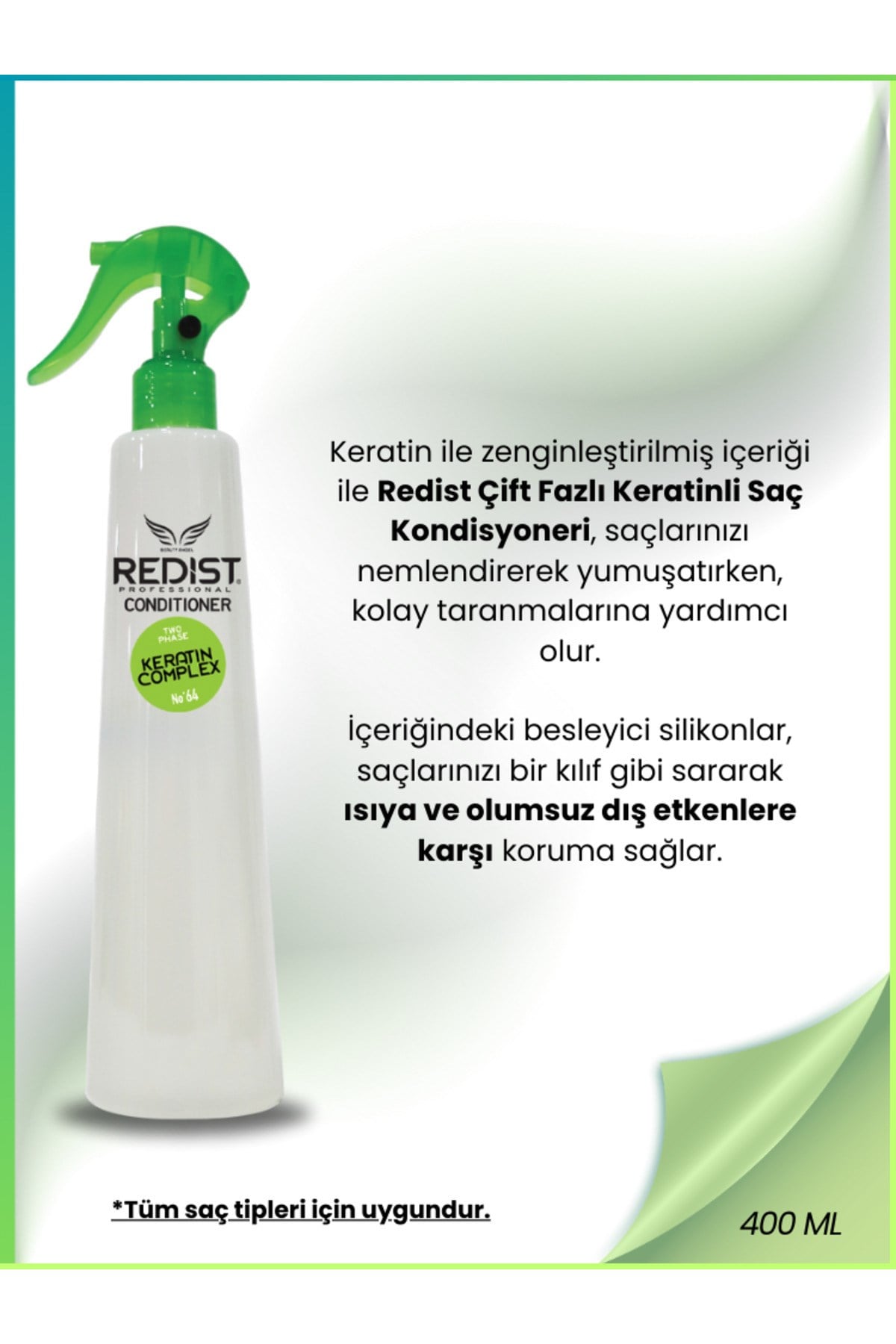 Keratin Çift Fazli Fön Suyu 400 Ml