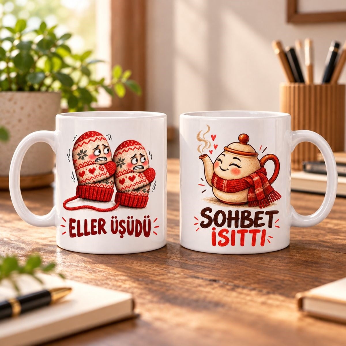 Kış Sohbeti 2'li Porselen Kupa Seti - MODEL 857