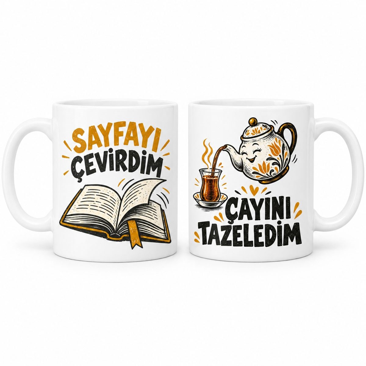 Kitap Arkadaşları 2'li Porselen Kupa Seti - MODEL 853