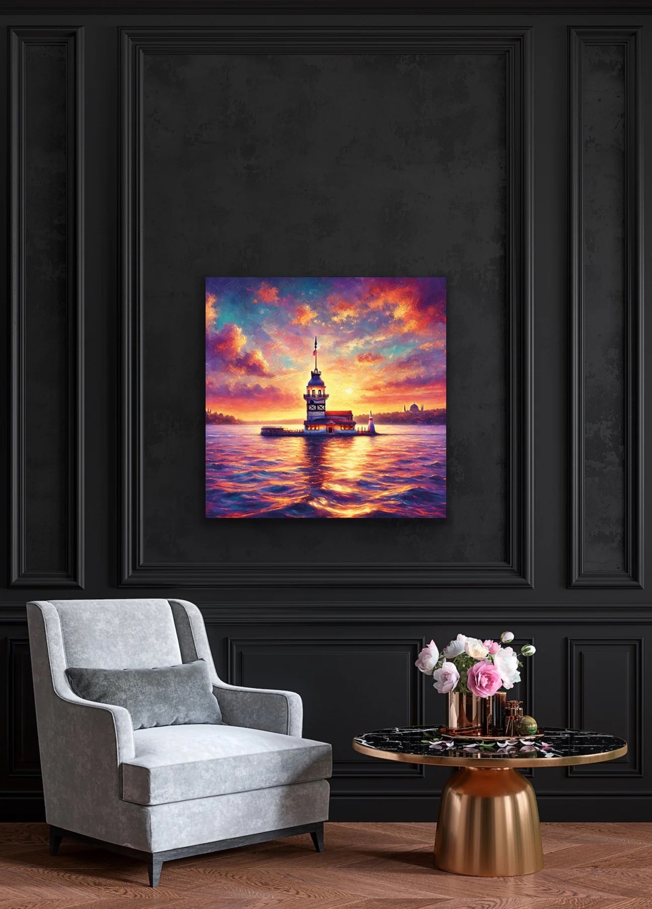 Kız Kulesi Kanvas Tablo 90x90cm