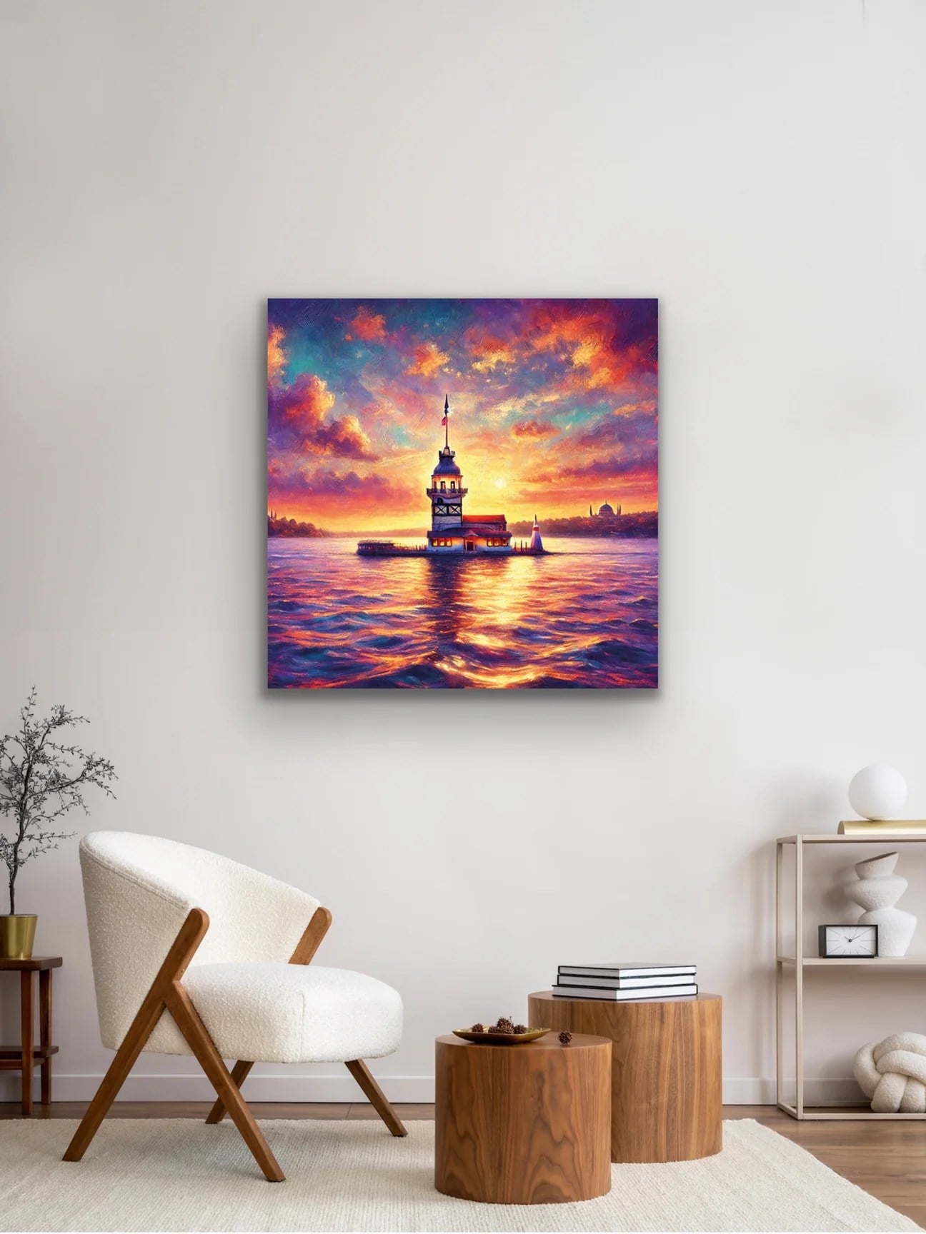Kız Kulesi Kanvas Tablo 90x90cm