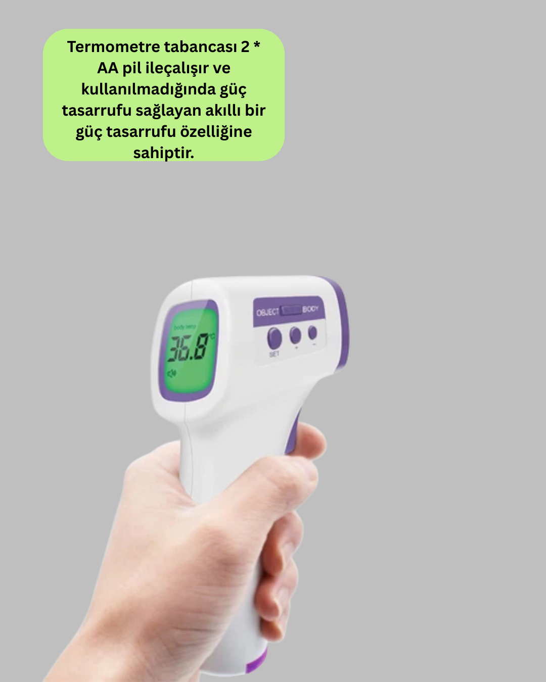Kızılötesi Temassız Ateş Ölçer LCD Ekranlı Hassas Termometre