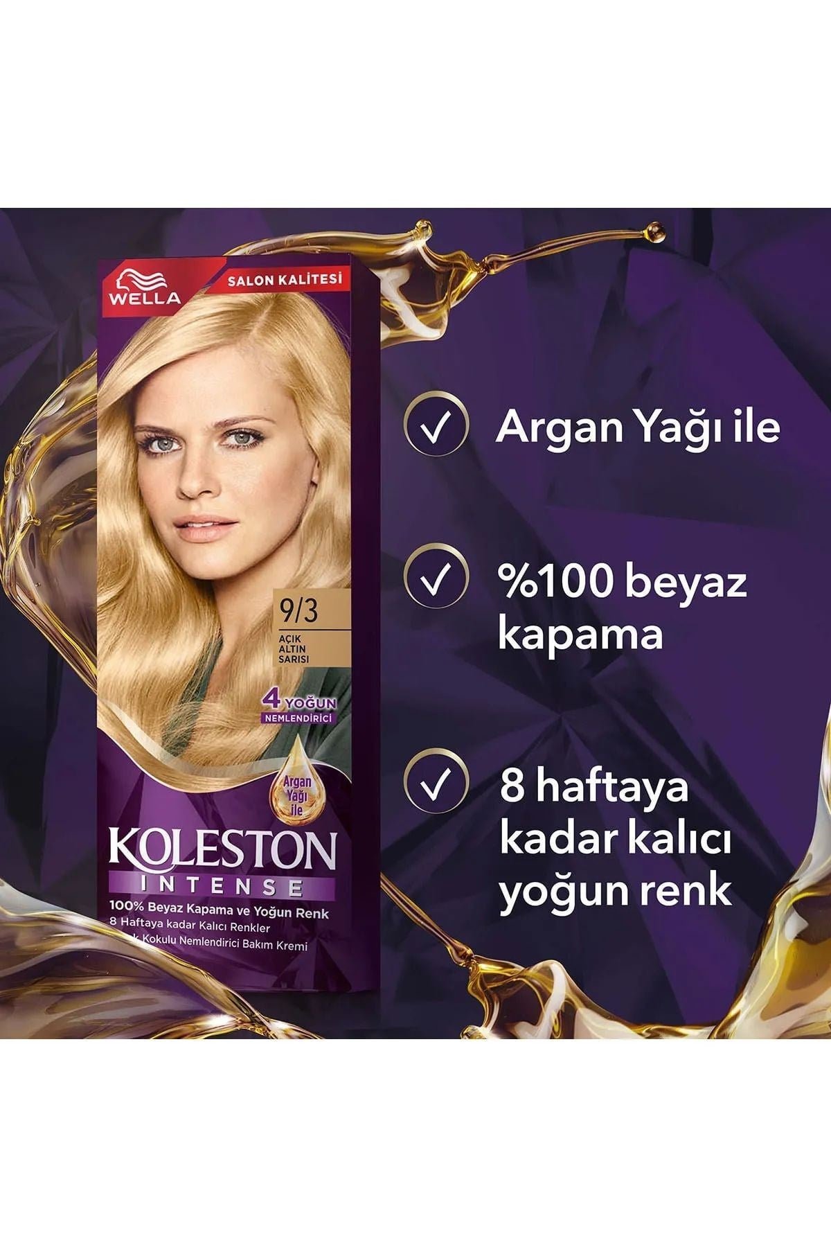 KOLESTON İNTENSE SAÇ BOYASI & NO: 9/3 AÇIK ALTIN SARISI