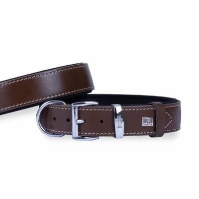 Konfor Deri Köpek Boyun Tasması Kahverengi 3,5x47 55 Cm