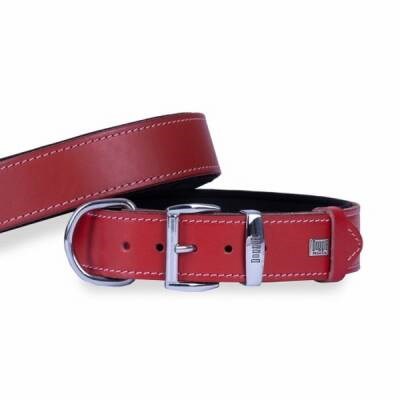 Konfor Deri Köpek Boyun Tasması Kırmızı 4x52 60 Cm