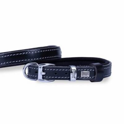 Konfor Deri Köpek Boyun Tasması Siyah 1,5x20 25 Cm